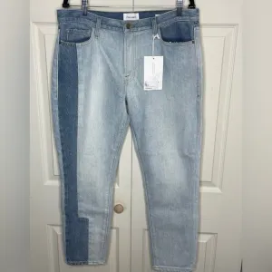 Frame Denim le garcon patchwork mid rise straight jeans  size 29 NWT