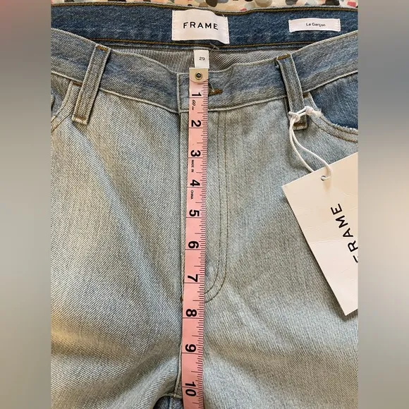 Frame Denim le garcon patchwork mid rise straight jeans  size 29 NWT