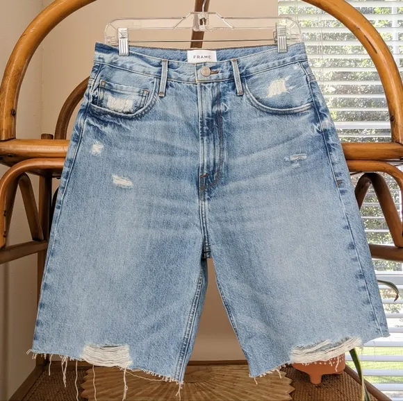 FRAME High waisted Bermuda shorts
