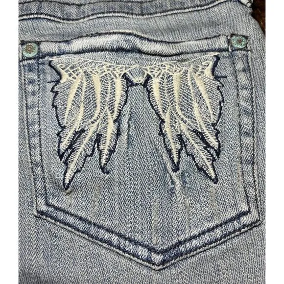 Free people Y2K Bermuda long Denim Shorts Embroidered pockets NWT size 28
