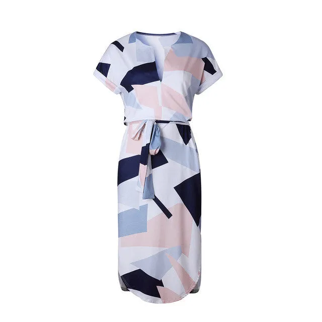 Geometric Color Block Dress