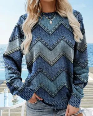 Geometric Print Sweatshirt for Women by Niyara