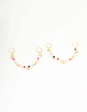 Gold Beaded Chain Shoe Charm Set