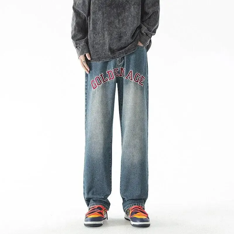 Golden Age Straight Leg Jeans in Light Wash Denim