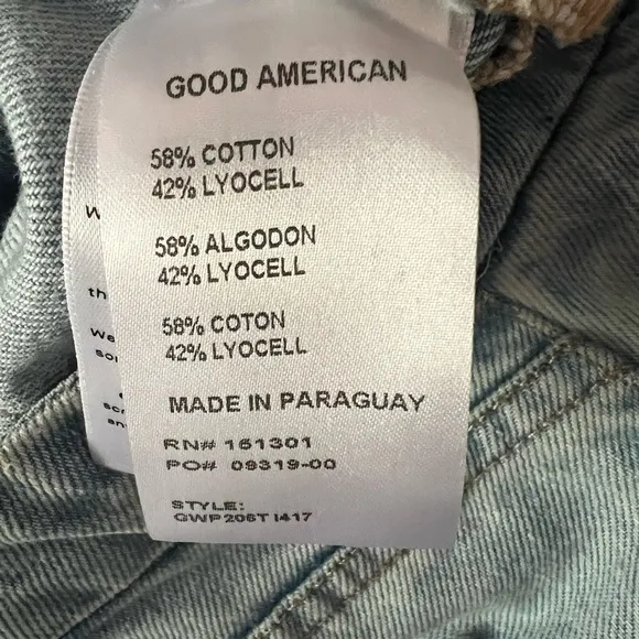 Good American Loose Wide Leg Jeans Light Wash Size 10/30