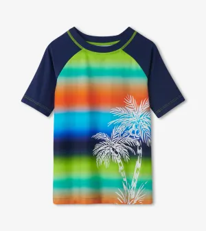 Gradient Palms Short Sleeve Rashguard