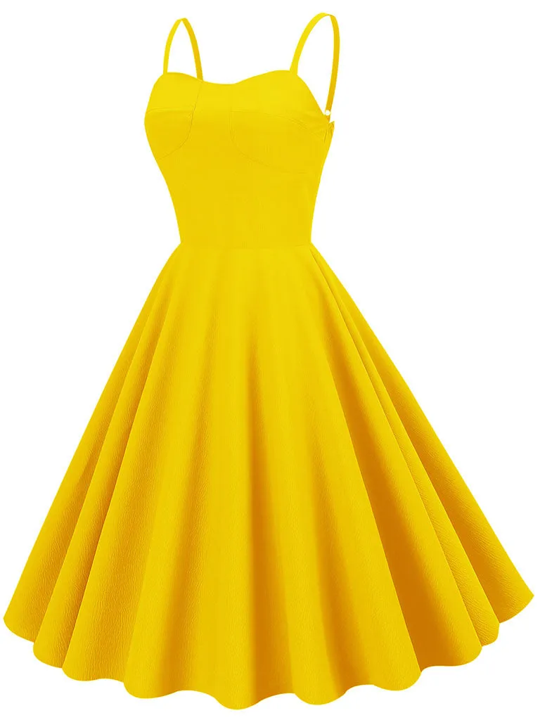 Green Strap Sleeveless 1950S Vinatge Dress