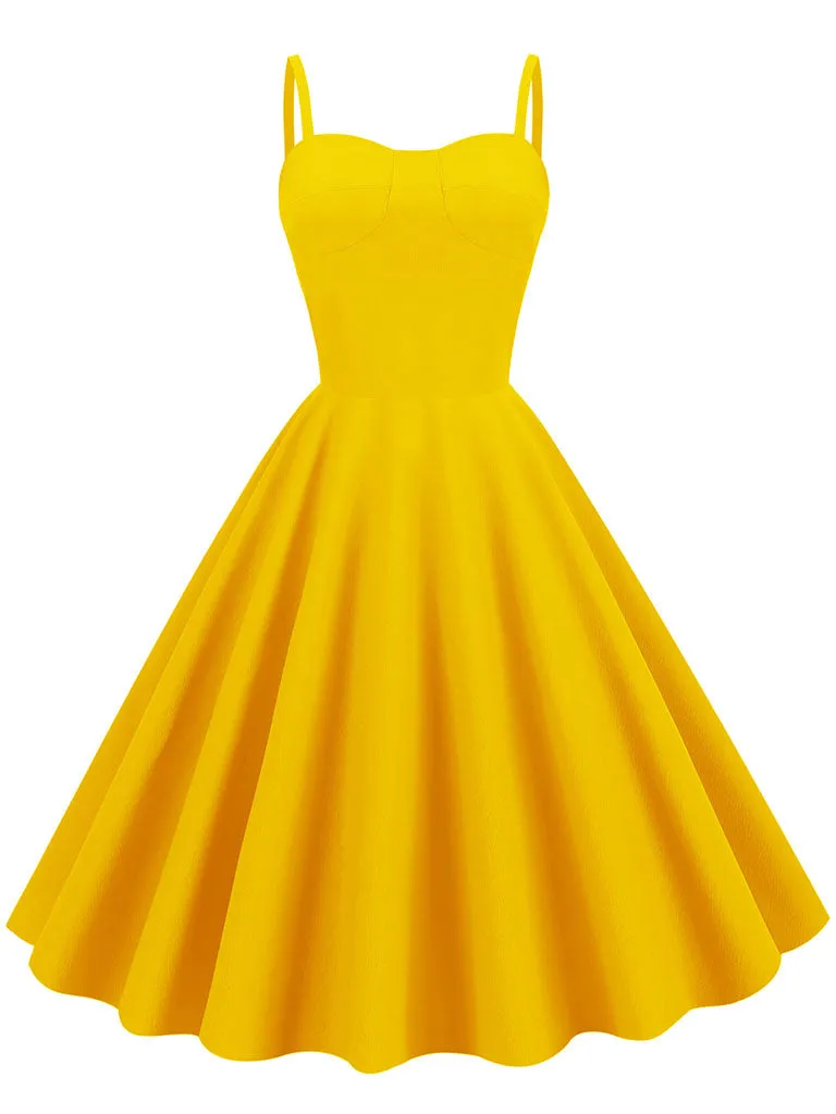 Green Strap Sleeveless 1950S Vinatge Dress