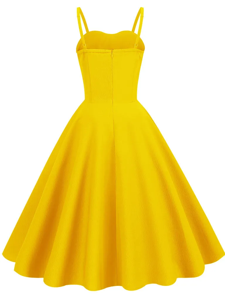 Green Strap Sleeveless 1950S Vinatge Dress