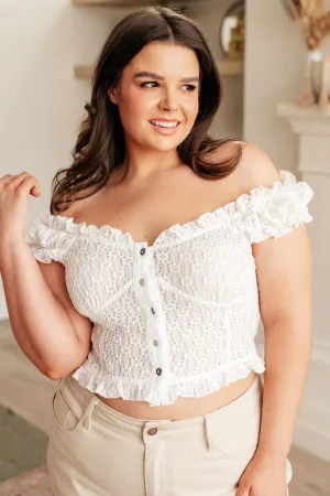 Hazel Blues® |  In Fair Verona Button Up Crop in Off White