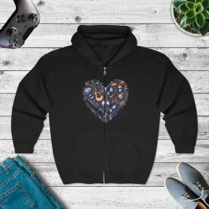 Heart Mechanic Hoodie Unisex Heavy Blend Cozy Style