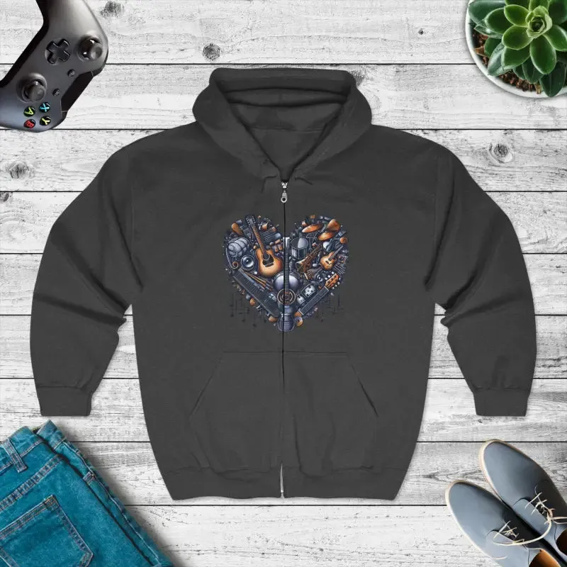 Heart Mechanic Hoodie Unisex Heavy Blend Cozy Style