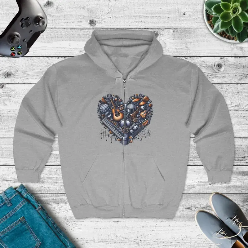 Heart Mechanic Hoodie Unisex Heavy Blend Cozy Style