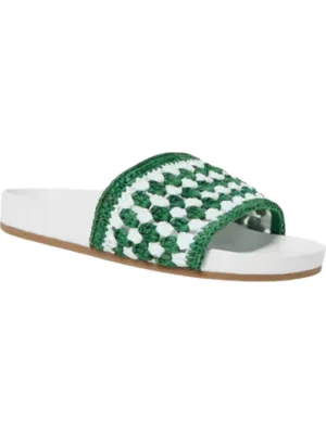 Henri Crochet Raffia Band Footbed Sandal