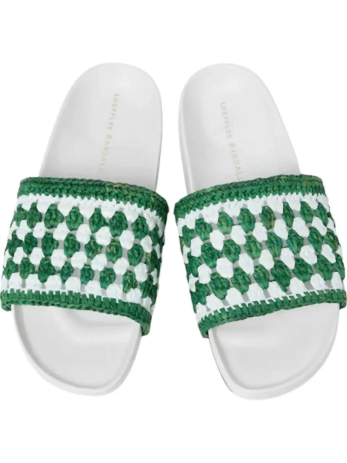 Henri Crochet Raffia Band Footbed Sandal