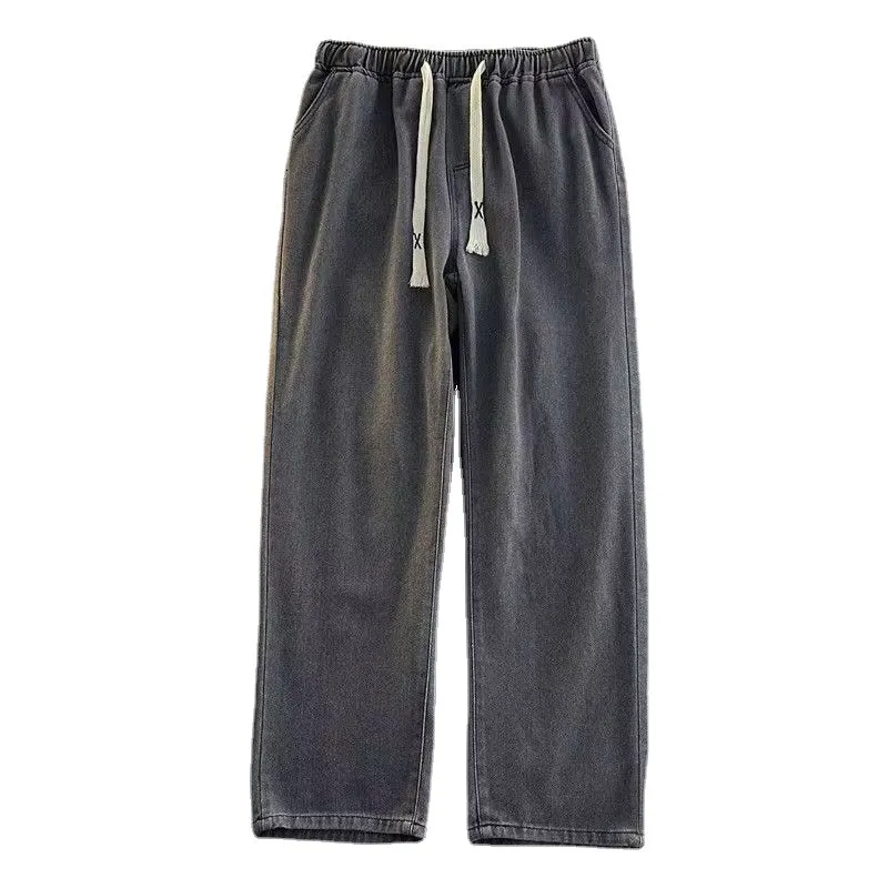 High Street Pure Color Straight Jeans