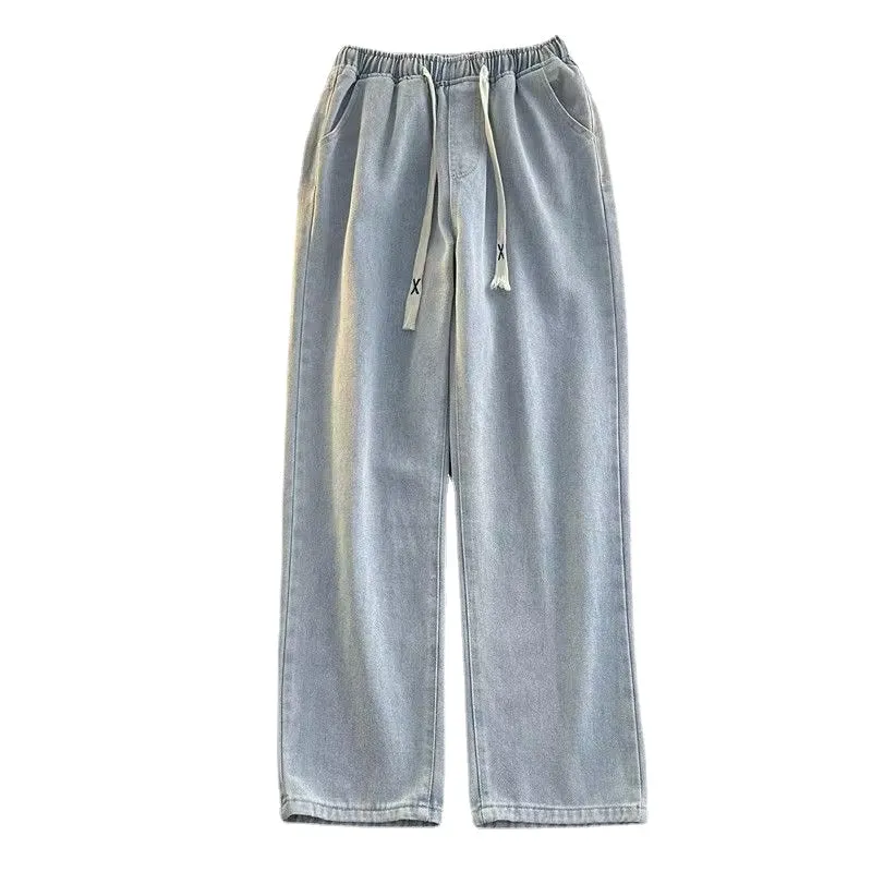 High Street Pure Color Straight Jeans