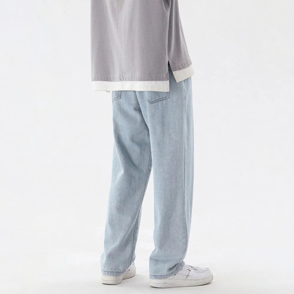 High Street Pure Color Straight Jeans