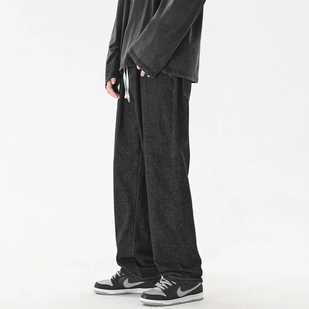 High Street Pure Color Straight Jeans