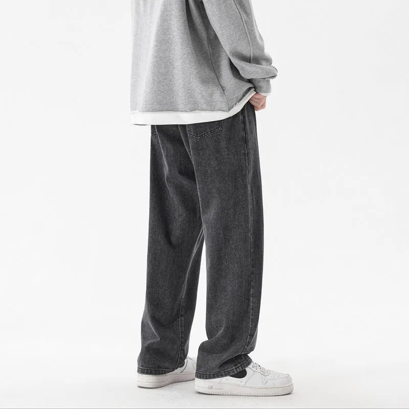 High Street Pure Color Straight Jeans