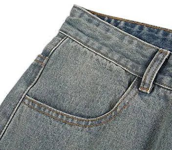High-Street Style Loose Fit Embroidered Jeans