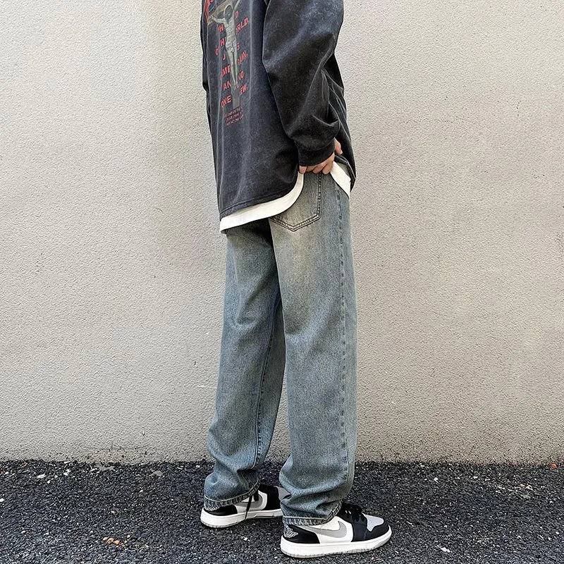 High-Street Style Loose Fit Embroidered Jeans