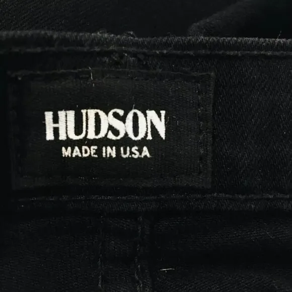 HUDSON Melissa Midrise Skinny Jeans Sz 31 Distressed Destroyed Black/Red Plaid