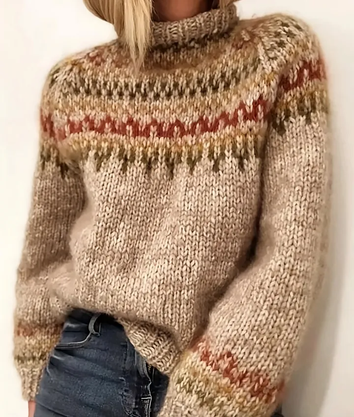 Icelandic wool ladies' turtleneck sweater