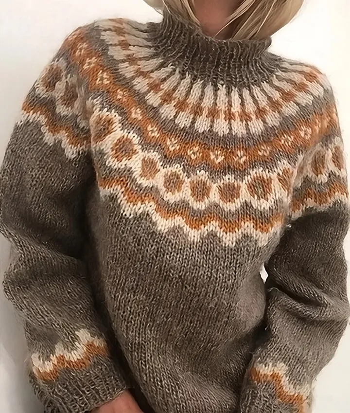 Icelandic wool ladies' turtleneck sweater