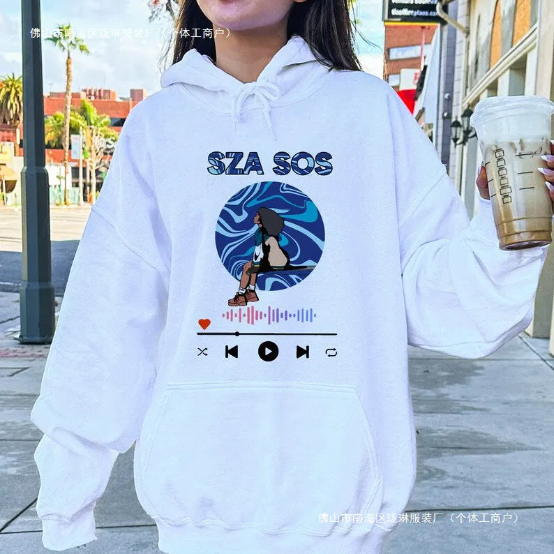 INSTOCK - Retro Sza Hip Hop Street Pullover Y2k Versatile Black