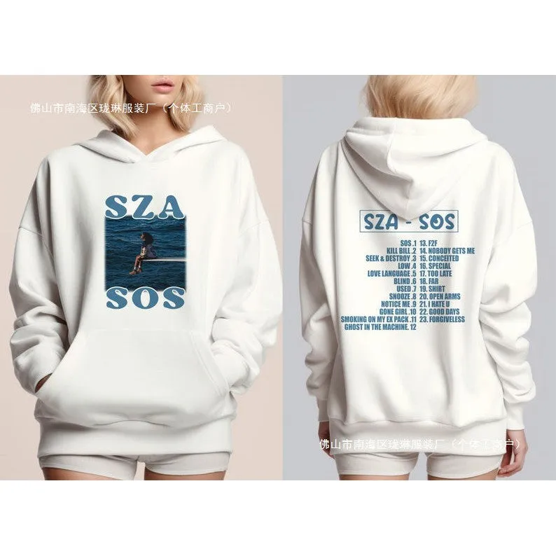 INSTOCK - Retro Sza Hip Hop Street Pullover Y2k Versatile Black