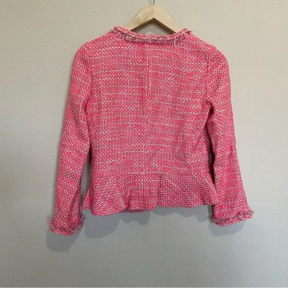 J Crew Tweed Fringe Blazer Jacket