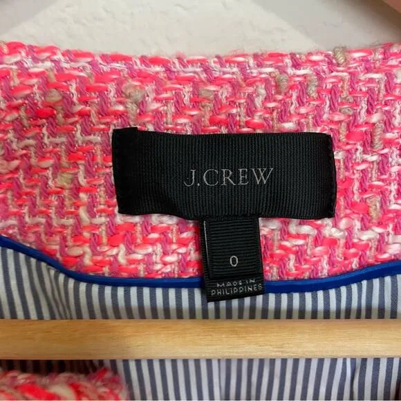 J Crew Tweed Fringe Blazer Jacket