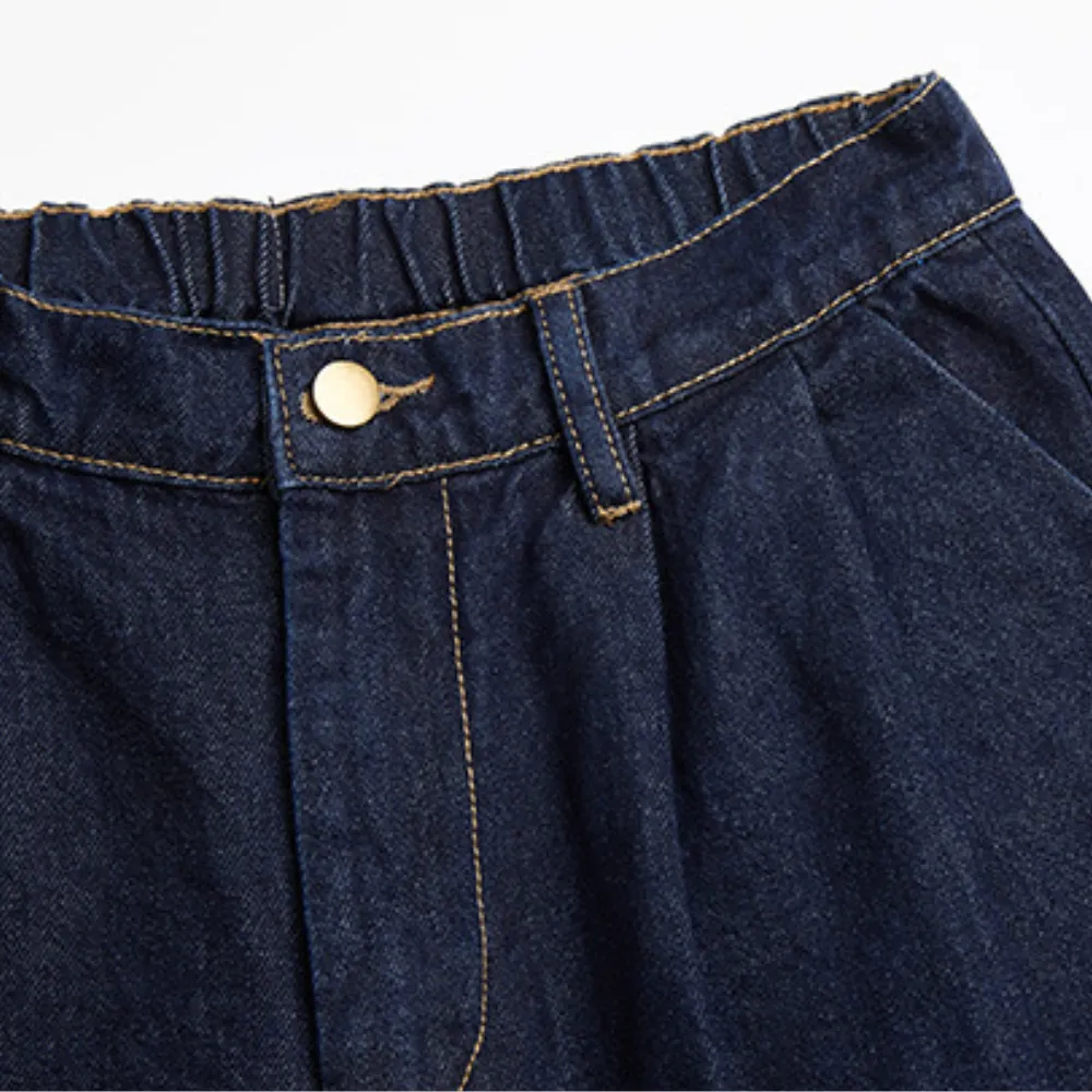 Japanese Solid Color Loose Jeans