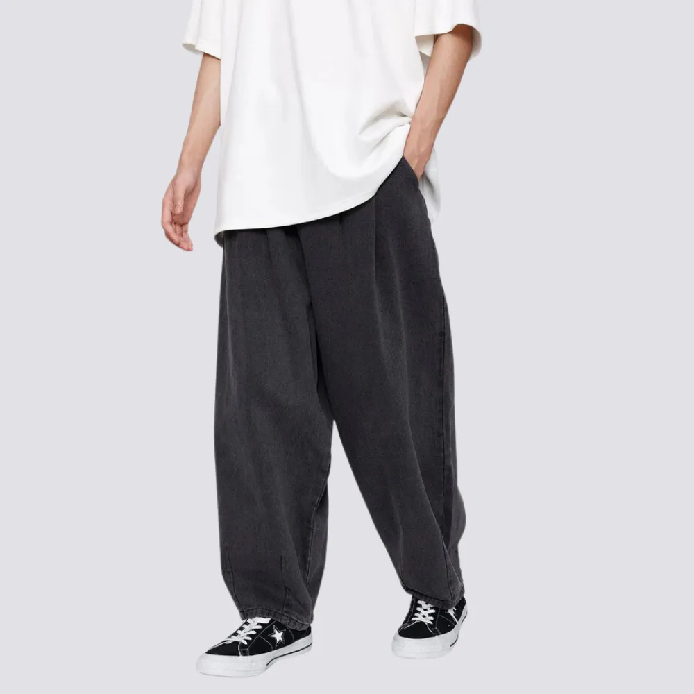 Japanese Solid Color Loose Jeans