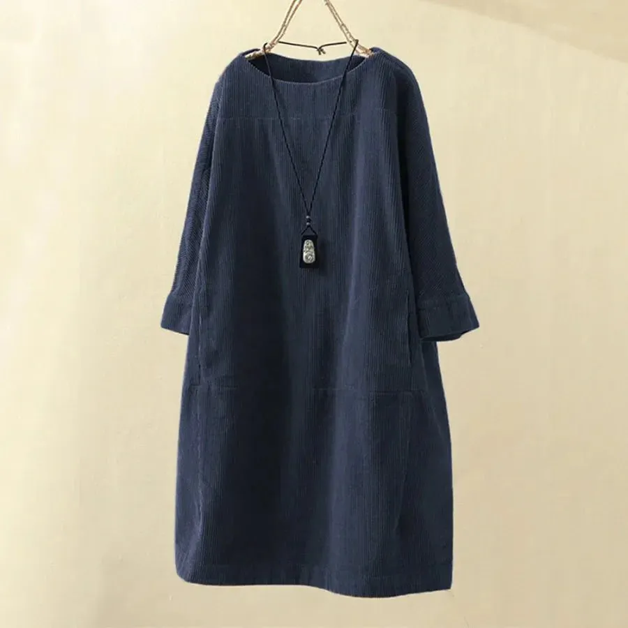 Jovita - Chic Retro Cord Woman's Dress
