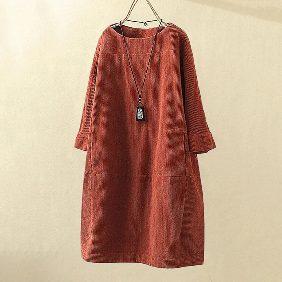 Jovita - Chic Retro Cord Woman's Dress