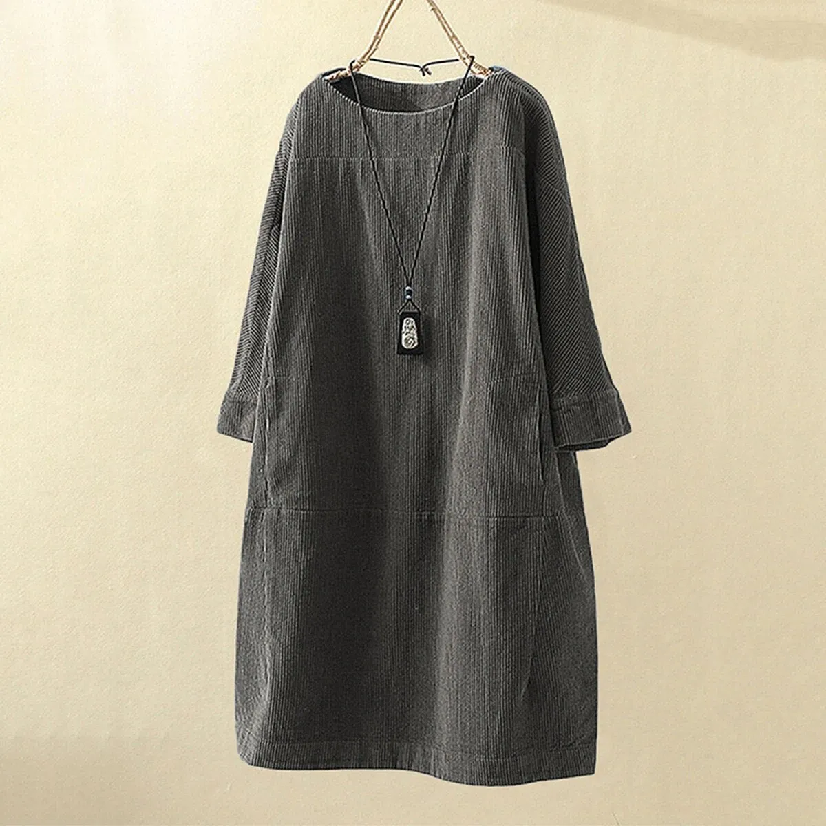 Jovita - Chic Retro Cord Woman's Dress