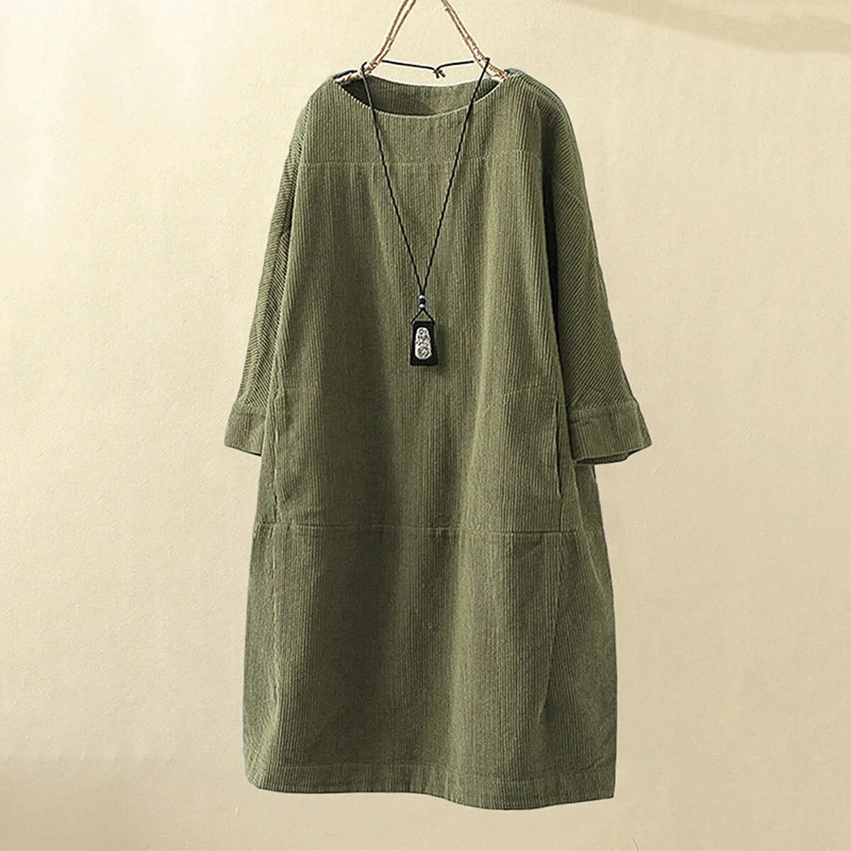 Jovita - Chic Retro Cord Woman's Dress