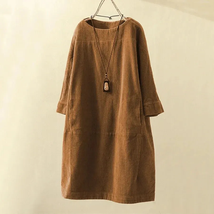 Jovita - Chic Retro Cord Woman's Dress