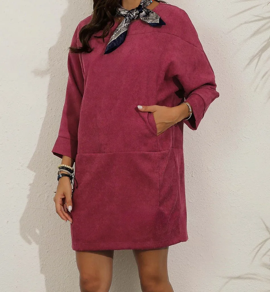 Jovita - Chic Retro Cord Woman's Dress