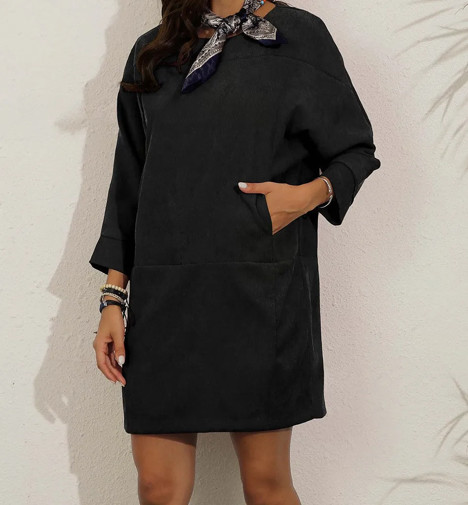 Jovita - Chic Retro Cord Woman's Dress