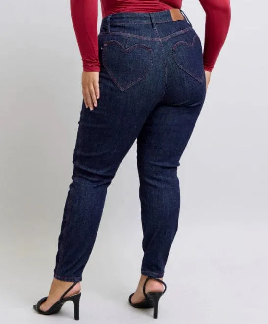 Judy Blue Heart on My Booty Dark Wash Skinny