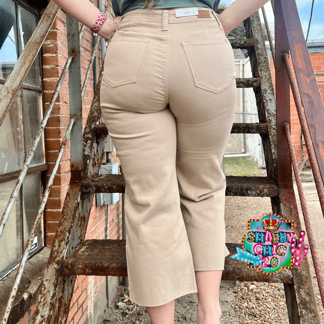 Judy Blue High Waist Crop Khaki Jeans