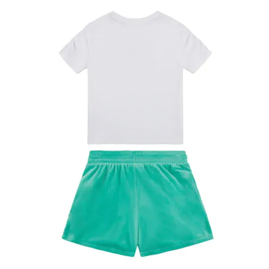 JUICY COUTURE - DIAMANTE RUCHED TEE/SHORT SET