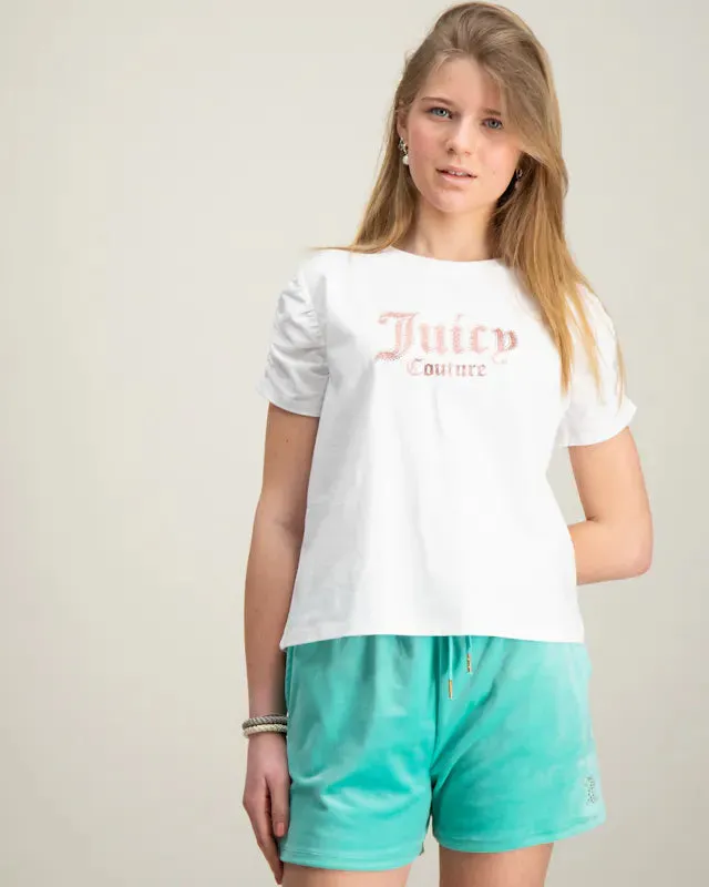 JUICY COUTURE - DIAMANTE RUCHED TEE/SHORT SET