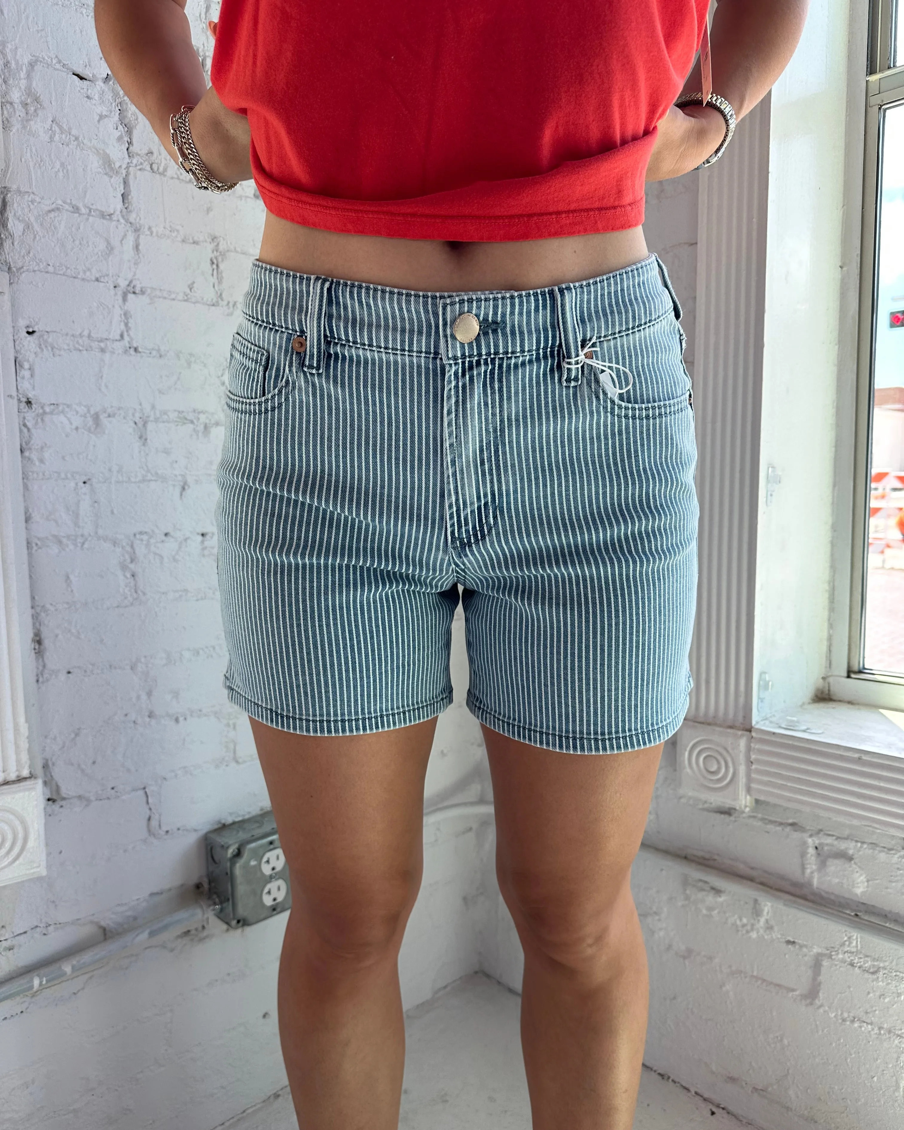 Julian Short Indigo Stripe
