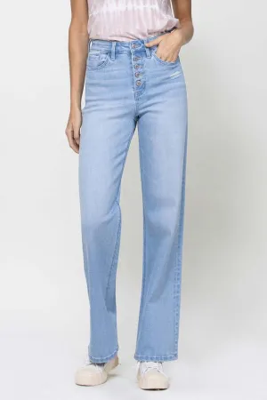 Kaylee Stretch 90's Light Washed Flare Leg Jeans by Vervet