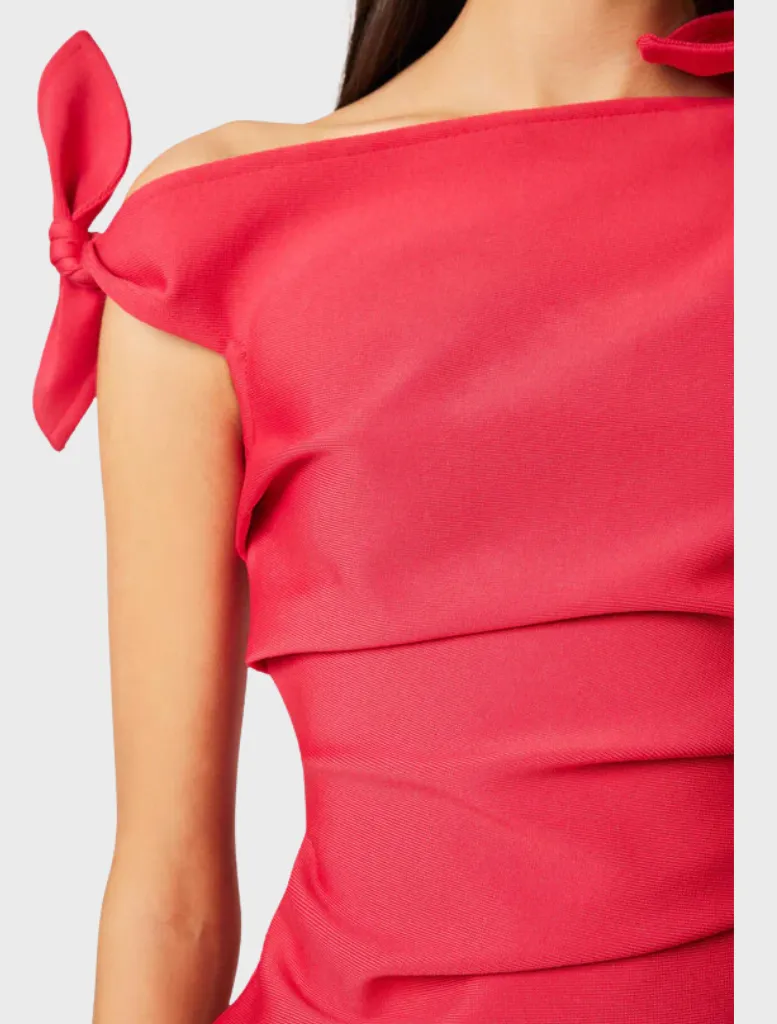 Kimberly Tie Mini Dress - Red