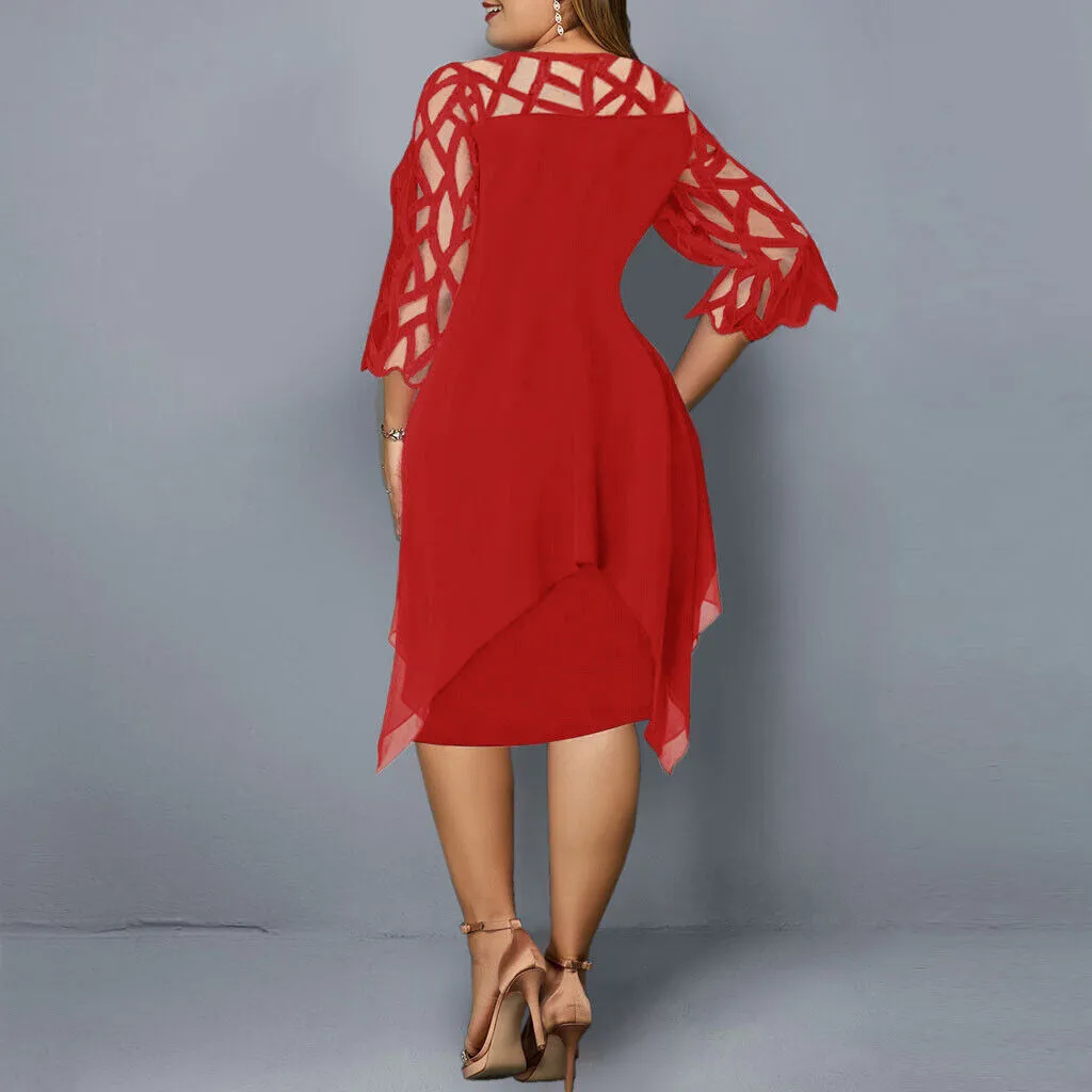 Kirsty | Chic Plus Size Midi Dress for Modern Women